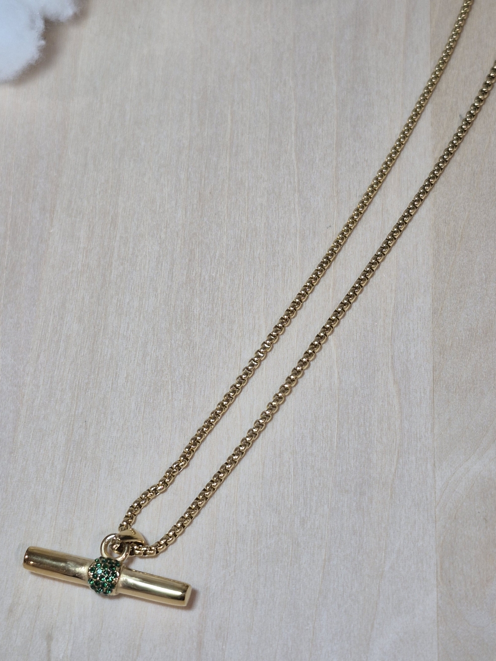 ππNEWππ STUNNING!! 18KT Over Stainless Steel CZ T-Bar Necklace - Picture 15 of 16